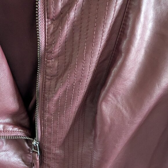 BlankNYC Faux Leather Moto Jacket NWOT Burgundy Oxblood Medium Biker - Picture 11 of 12